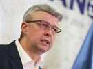 Karel Havlíek hovoí na tiskové konferenci pi zahájení kampan hnutí ANO ped...