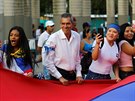 Lidé protestují proti autoritáskému reimu prezidenta Nicoláse Madura. (1....