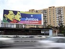 Billboard venezuelského prezidenta Nicoláse Madura v Caracasu (6. kvtna 2019)