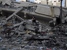 Palestinský dm v Gaze zniený izraelským náletem (5. kvtna 2019) 