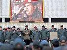 Venezuelský prezident Nicolás Maduro promluvil k vojákm na základn v...