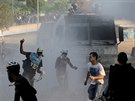 Protivládní demonstrace ve venezuelském Caracasu (1. kvtna 2019)
