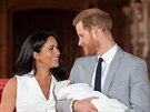 Vévodkyně Meghan, princ Harry a jejich syn Archie Harrison Mountbatten-Windsor...