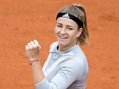 esk tenistka Karolna Muchov v semifinle turnaje v Praze.