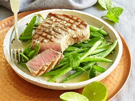 Steak z tu�áka s fazolkami