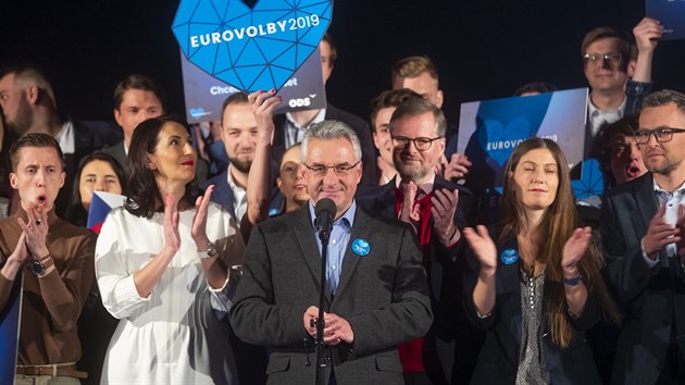 Zahjen zvren fze kampan ODS ped volbami do Evropskho parlamentu, v ele ldr kandidtky Jan Zahradil (Praha, 2. 5. 2019).