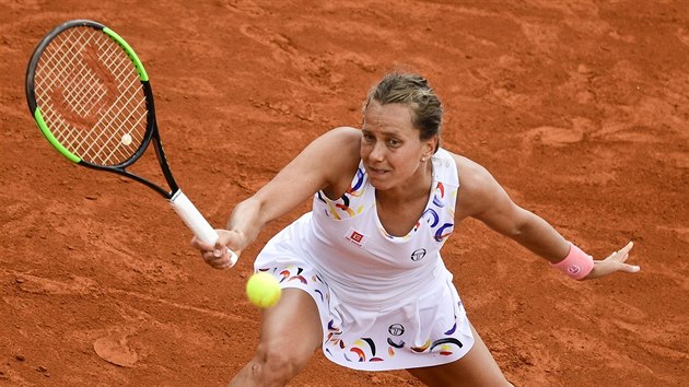 Barbora Strcov v semifinle turnaje v Praze.