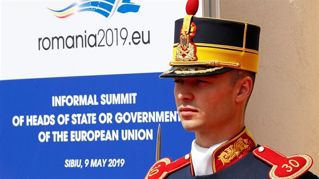 Pslunk slavnostn stre na summitu EU v rumunskm Sibiu (9. kvtna 2019)