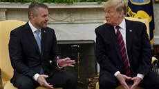 Slovenský premiér Peter Pellegrini se v Bílém dom setkal s prezidentem USA...