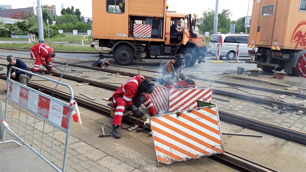 Rekonstrukce tramvajové trati v Holeovicích