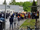 Potyky mezi policií a uprchlíky se odehrály v uprchlickém zaízení v bavorském...