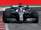 Lewis Hamilton ze stáje Mercedes v kvalifikaci na Velkou cenu panlska