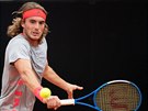 ek Stefanos Tsitsipas hraje bekhend v semifinále turnaje v ím.