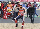 panl Marc Márquez se raduje z vítzství Velké ceny Francie ve tíd MotoGP.