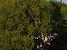 Mark Rahbani pi závodech canopy piloting (swooping)