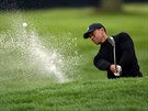 Tiger Woods pi tréninkovém kole na hiti Bethpage Black ped major turnajem...