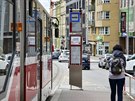 Zmodernizovan tramvajov zastvka Ndra Vysoany. (10. 5. 2019)