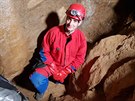 Jeskynní potáp Petr Chmel ml na starosti první pokusy z mapování pomocí...