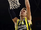 Jan Vesel z Fenerbahce Istanbul zakonuje na ko Anadolu Efes Istanbul.