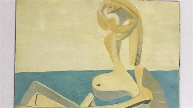 Domnl kopie Picassova obrazu Sedc plavkyn me bt cenn originl. (17. kvtna 2019)
