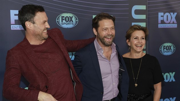 Brian Austin Green, Jason Priestley a Gabrielle Carterisov (New York, 13. kvtna 2019)