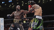 Deontay Wilder se napahuje k dalímu úderu, Dominic Breazeale je v souboji o...