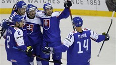 RADOST. Slováci si užívají gól na mistrovství světa.