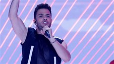 Luca Hänni ze výcarska ve druhém semifinále Eurovize v izraelském Tel Avivu...