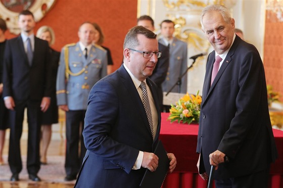 Ministr kultury Antonín Stank a prezident Milo Zeman