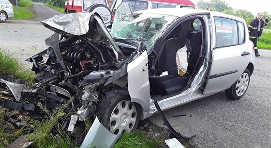 U Mirovic řidič narazil do stromu, utrpěl smrtelná zranění. (26. 5. 2019)
