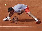 výcarský tenista Stan Wawrinka bhem prvního kola Roland Garros.