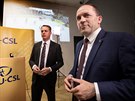 Pedseda KDU-SL Marek Výborný eká na výsledky eurovoleb ve tábu strany v...