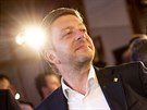 Pedseda STAN Vít Rakuan sleduje v praském tábu výsledky eurovoleb. (26....