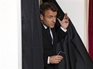 Francouzský prezident Emmanuel Macron u voleb do Evropského parlamentu....