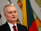 Nový litevský prezident Gitanas Nauséda na tiskové konferenci ve Vilniusu...