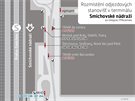 Rozm�st�n� odjezdov�ch stanovi�� v termin�lu Sm�chovsk� n�dra�� po integraci...