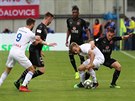 Momentka z finálového zápasu poháru mezi Baníkem a Slavií.