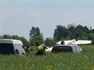 Na letiti v Letanech spadlo letadlo Cessna 152. (27. 5. 2019)