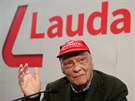 Niki Lauda prezentuje svou znaku Laudamotion.