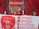 Ruské fanynky Arsenalu ped finále Evropské ligy