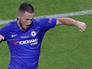 Eden Hazard z Chelsea oslavuje trefu proti Arsenalu.