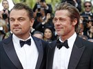 Leonardo DiCaprio a Brad Pitt na premiéře filmu Tenkrát v Hollywoodu (Cannes,...