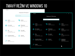 Takto vypadá tmavý reim ve Windows 10 (vpravo) v porovnání s klasickým...