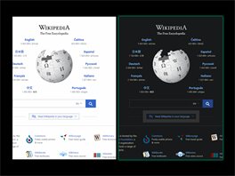 Web Wikipedia.org ztmavený rozíením Dark Reader