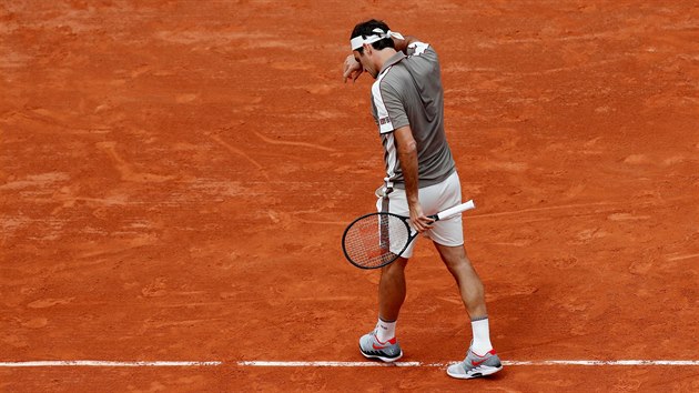 vcarsk tenista Roger Federer na Roland Garros.