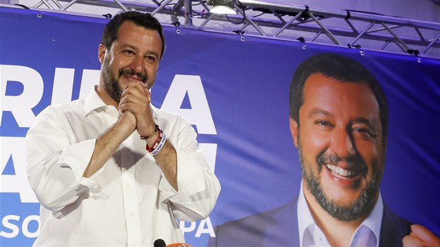 V Itlii vyhrla protiimigran Liga vicepremira Mattea Salviniho, kter ml z vsledk ohromnou radost. (27. kvtna 2019)