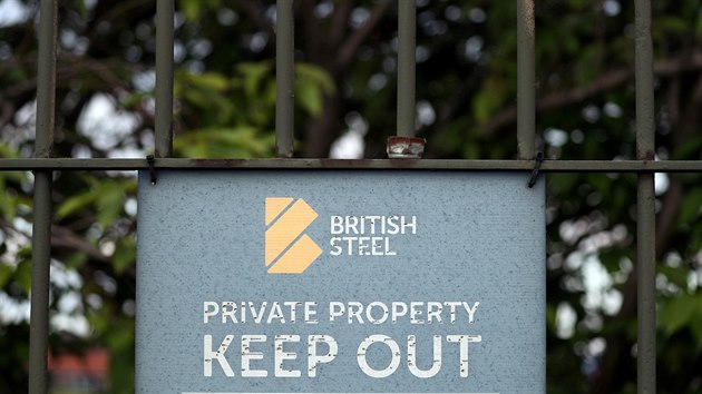 Znaka British Steel v Scunthorpe v severn Anglii (21. kvtna 2019)