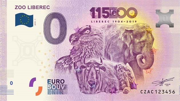 Takin, orlosup a slon zdob uniktn suvenrovou bankovku, kterou zane v pondl prodvat za 80 korun libereck zoo. (24. 5. 2019)