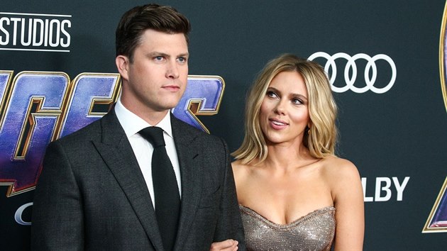 Scarlett Johanssonov a Colin Jost na svtov premie filmu Avengers: Endgame (22. 4. 2019, Los Angeles)