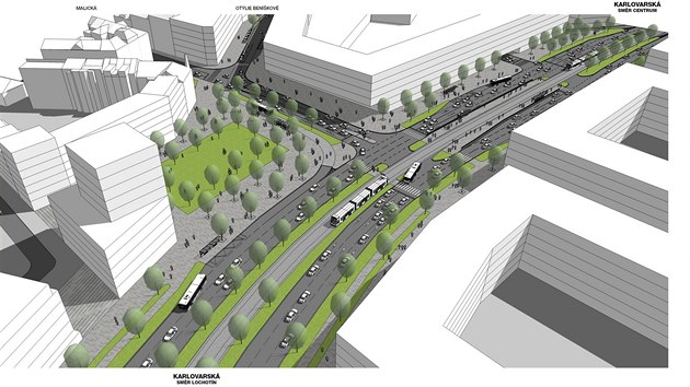 Oblast spodn sti Karlovarsk tdy v Plzni se m v budoucnu zmnit. V nvrhu se u nepot s existenc mimorovov kiovatky. Vechny dopravn cesty se maj dostat do jedn roviny.